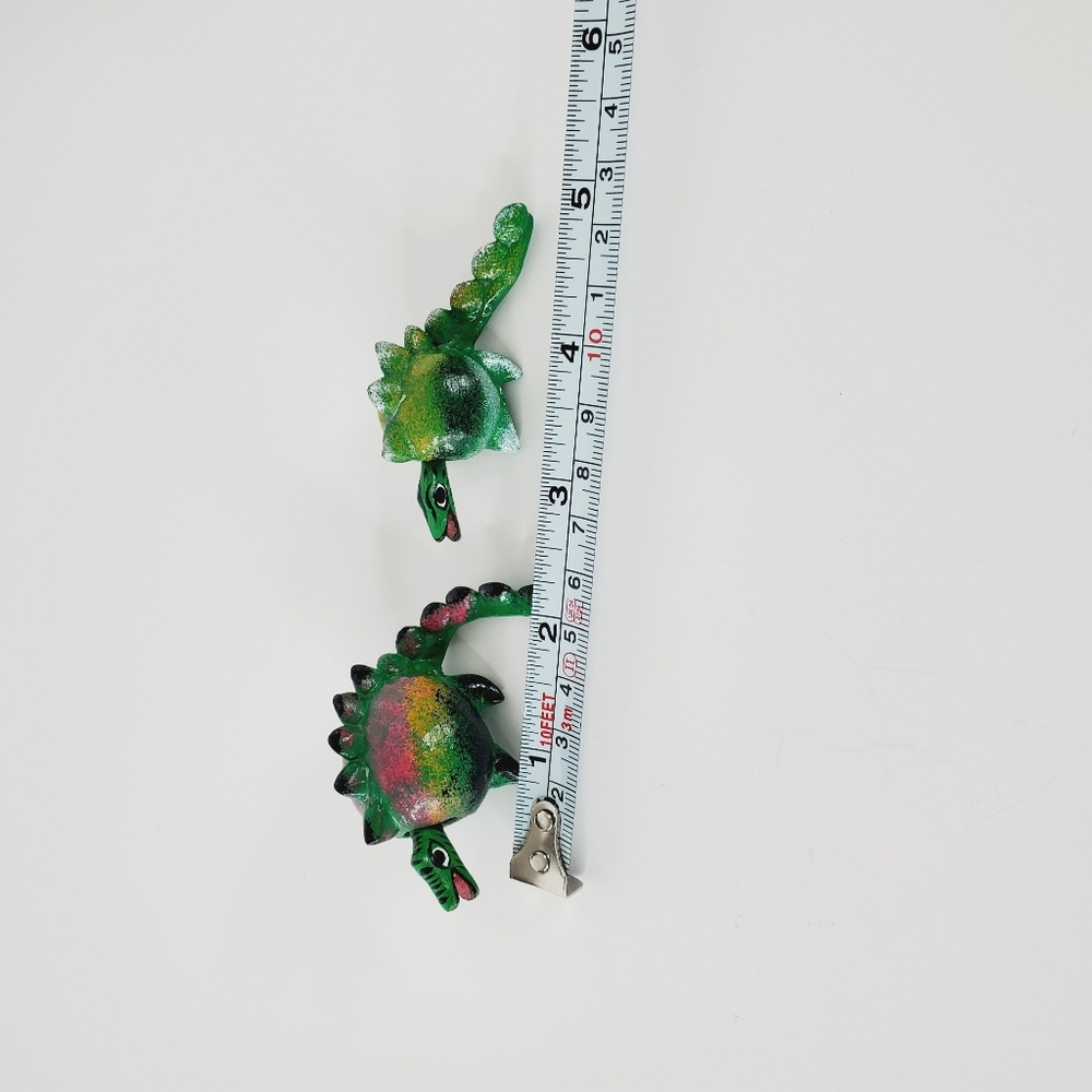 Vintage TONALA Mexico Small Animal Bobble Head Creatures Dragons Set of 2 - Picture 3 of 5